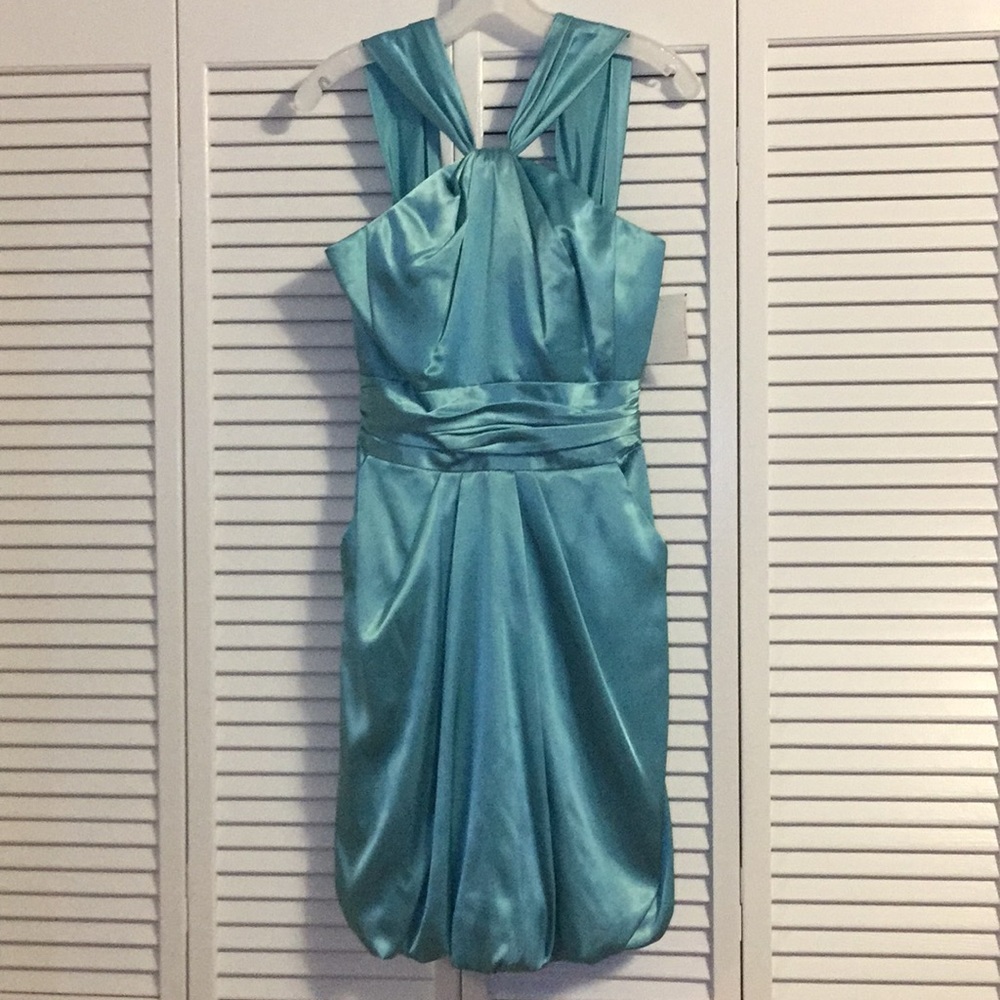 NWT David’s Bridal Y Neck Bubble Hem Dresses size 2 & 20